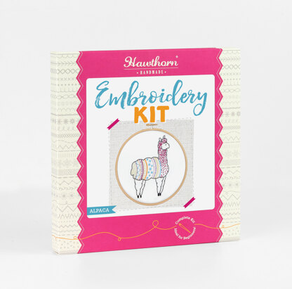 Hawthorn Handmade Alpaca Contemporary Embroidery Kit - 11 x 15cm / 4.3 x 5.9in