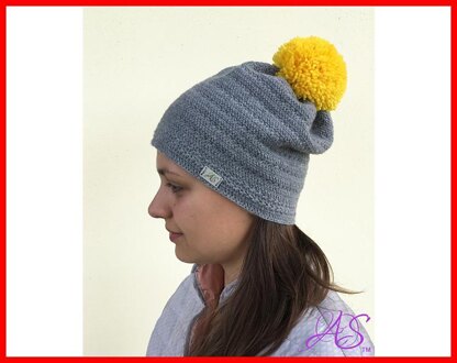 Slouchy Hat with Pom Pom