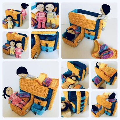 Amigurumi dollhouse double bed