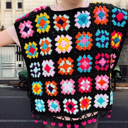 Pompom Crochet Poncho