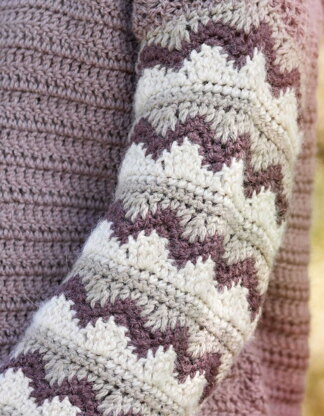 Una Zig Zag Sleeve Jumper  in Fable Brushed Aran