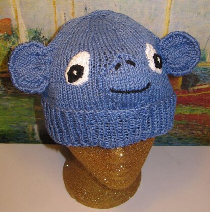 Blue Monkey Beanie Animal Hat