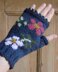 Dog Rose fingerless mitts