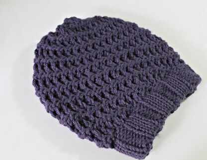 Loom Knit Pattern Messy Bun Hat