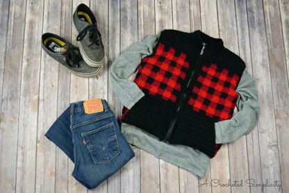 Kids Plaid  Zipper Front Vest