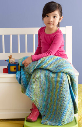 Soft, Easy Baby Throw in Lion Brand Tweed Stripes - L0689