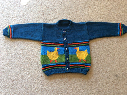 Children's Duck Cardigan in Cascade 220 Superwash - W187