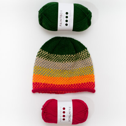 Fairisle Gradient Hat - Free Knitting Pattern in Paintbox Yarns Wool Worsted - Free Downloadable PDF