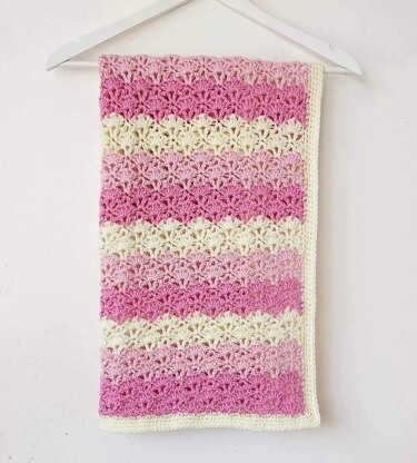 Lace Fan Stitch Baby Blanket