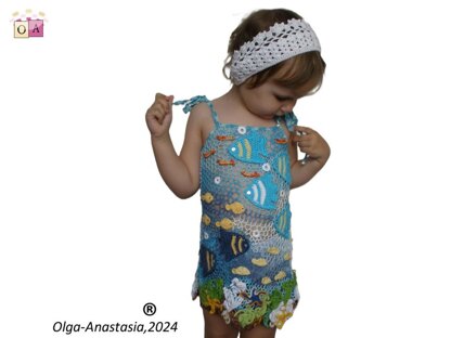 Crochet lace tunic for girls