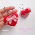 Heart with Bow keychain crochet pattern, Coquette heart crochet, Valentines matching keychains couple, Amigurumi heart Girly accessories DIY