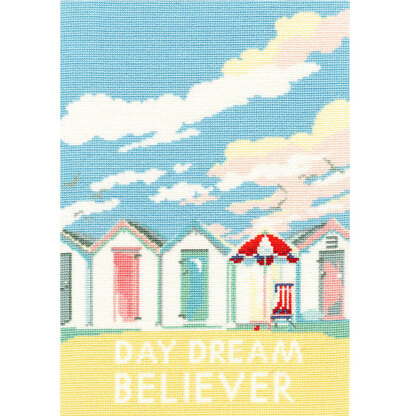 Bothy Threads Vintage Beach Huts Cross Stitch Kit - 23 x 33cm