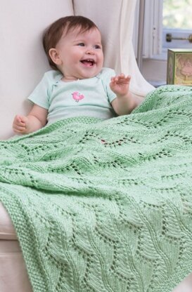 Lace Chevrons Baby Blanket in Red Heart Soft Baby Steps Solids - LW4081