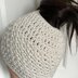 Messy Bun Seed Stitch Beanie
