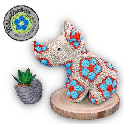 Robert the Baby-Rhino with African Flowers
