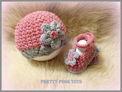 Fleur hat and shoes set