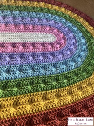 Over the Rainbobble Blanket pattern by Melu Crochet