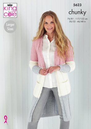 Cardigans in King Cole Timeless Chunky - 5623 - Downloadable PDF