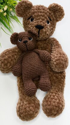 Crochet bear snuggler pattern, easy crochet baby lovey blanket pattern