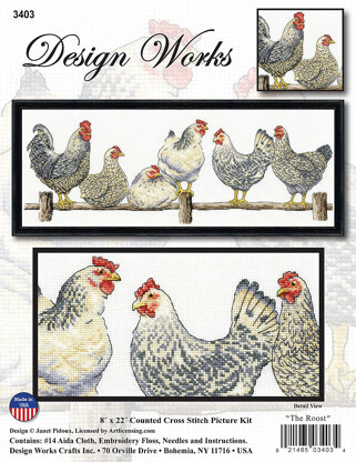 Design Works The Roost Counted Cross Stitch Kit - 56 x 20cm