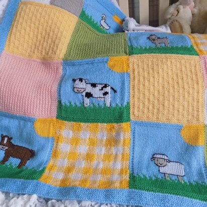 Farmyard Animals Baby Blanket