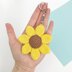 Sunflower crochet pattern keyring Amigurumi flower keychain Bag charm Crochet car mirror hanging