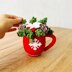 Crochet cup, amigurumi cup, Christmas decor crochet pattern, Christmas cup