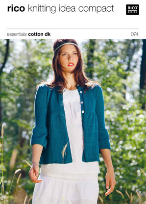 Cardigan with Puffed Sleeves in Rico Essentials Cotton DK - 074