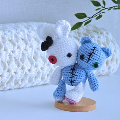 Two headed Halloween bunny and bear