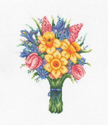 Creative World of Crafts Spring Bouquet Cross Stitch Kit - 17cm x 21cm