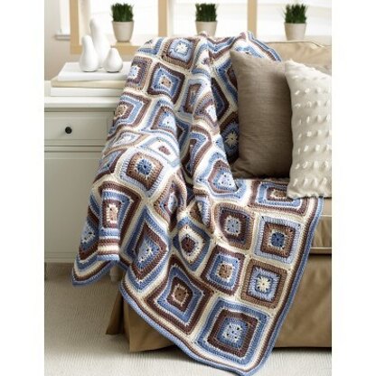 Deco Blocks Blanket in Bernat Super Value