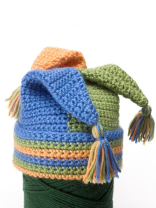 Crochet Tripod Hats in Caron Simply Soft and Simply Soft Brites - Downloadable PDF
