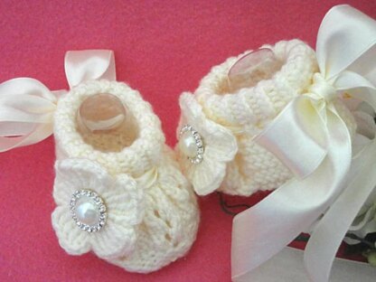 Lace Knitting Pattern Baby Hat and Baby Shoes