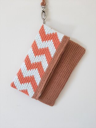 Chevron Fold Over Clutch