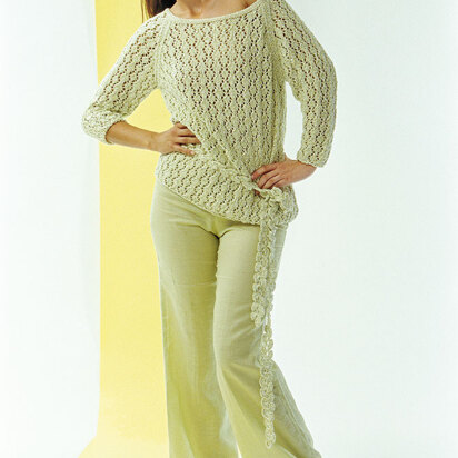 Ladies’ Sweater with Lace Pattern and Crochet Scarf in Schachenmayr Sun City - 6051 - Downloadable PDF