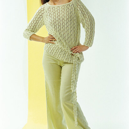 Ladies’ Sweater with Lace Pattern and Crochet Scarf in Schachenmayr Sun City - 6051 - knitting pattern