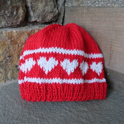 Valentine Hearts Ponytail Hat