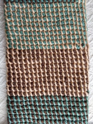 Tricolor Tunisian Cowl