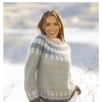 Malfrid Sweater in Viking of Norway Kid Silk - Downloadable PDF