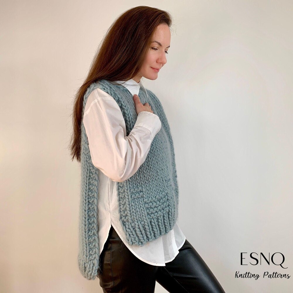 Elysian vest with open sides Knitting pattern by Julia Piro