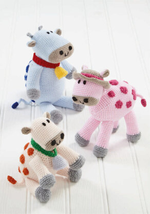 Crocheted Cows in King Cole Big Value DK 50g - 9155 - Leaflet