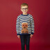 " Sailor Stripe and Buddy the Bear Sweater " - Free Sweater Knitting Pattern For Boys and Men in Paintbox Yarns Wool Mix Aran by Paintbox Yarns