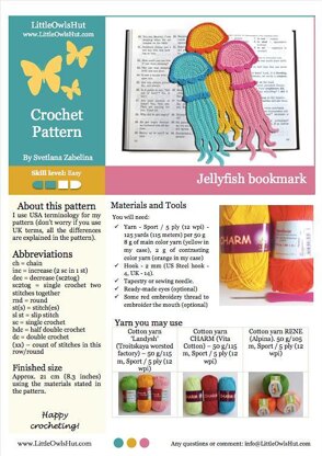 Cross stitch bookmark kit Jellyfish