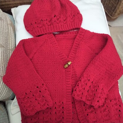 Toddler raglan cardi and beret