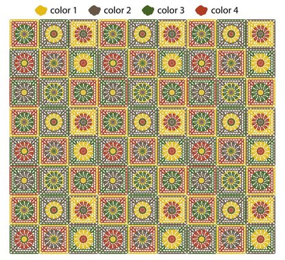 Wheelie flower granny square