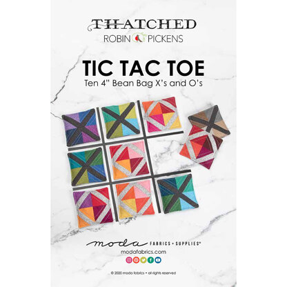Moda Fabrics Tic Tac Toe Ten 4” Bean Bag X’s and O’s Quilt - Downloadable PDF