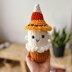 Halloween ghost in candy corn hat crochet pattern, PDF, amigurumi cupcake fall pattern