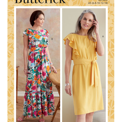 Butterick Kleid und Schärpe für Damen B6677 - Schnittmuster