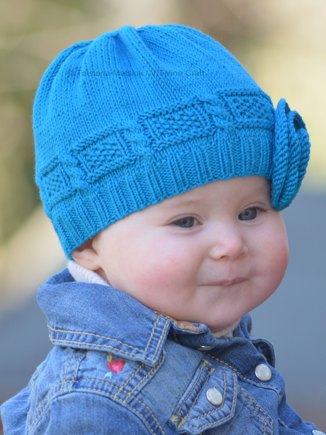 Azure Twist Flower Baby Hat #3