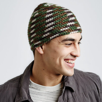 Camo Hat in Caron Simply Soft Camo - Downloadable PDF